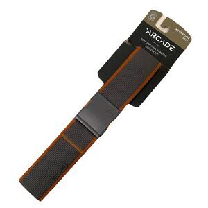Arcade Adventure Belt Performance Stretch Custom Fit Charcoal Saddle Orange USA